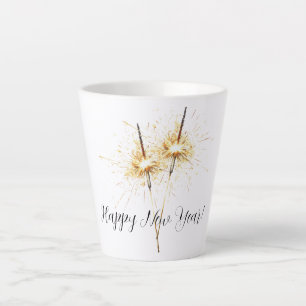 Goldene Silvester-Feier Funken Milchtasse