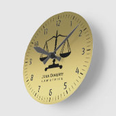 Goldene Skala der Gerechtigkeit Runde Wanduhr (Winkel)