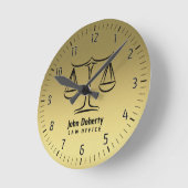 Goldene Skala der Gerechtigkeit Runde Wanduhr (Winkel)