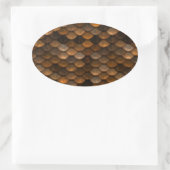 Goldene Skalen Ovaler Aufkleber (Tasche)