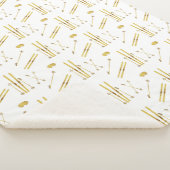 Goldene Skier und Polen | Heckskiermuster Sherpadecke (3/4)