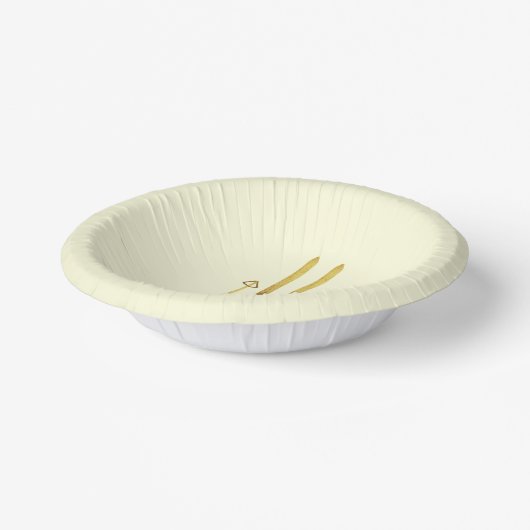 Goldene Skier und Polen | Retro Ski Illustration Pappteller (Gewinkelt)