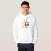 Goldene Skier und Polen | Retro Skilift Urlaub Hoodie (Vorne ganz)