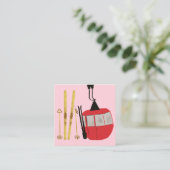 Goldene Skier und Polen | Retro Skilift Urlaub Ros Begleitkarte (Stehend Vorderseite)