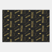 Goldene Skier und Polen | Urlaubsmuster Skigebiet Geschenkpapier Set (Vorderseite 2)