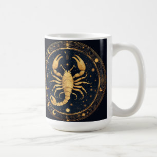 Goldene Skorpion-Artwork mit astrologischen Symbol Kaffeetasse