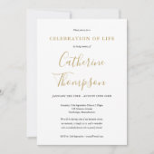 Goldene Skripte - Beerdigung des Lebens Einladung (Vorderseite)