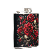 Goldene Skulls & Rote Rosen Sparkle Gotische Glamo Flachmann (Rechts)
