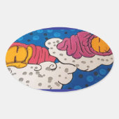 Goldene Slumme Ovaler Aufkleber (Vorderseite)