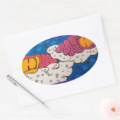 Goldene Slumme Ovaler Aufkleber (Umschlag)