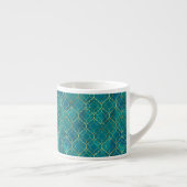 Goldene Smaragd-Geometrie Espressotasse (Rechts)