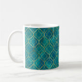 Goldene Smaragd-Geometrie Kaffeetasse (Links)