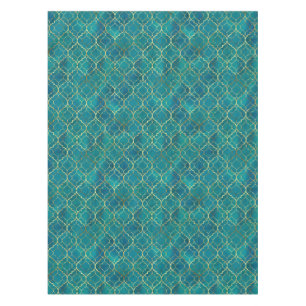 Goldene Smaragd-Geometrie Tischdecke