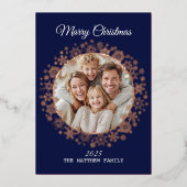 Goldene Snowflags-Bilderbuchkarte Folieneinladung (Vorderseite)