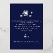 Goldene Snowflags-Bilderbuchkarte Folieneinladung (Rückseite)