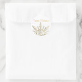 Goldene Snowflake Happy Holidays Umschlag Aufklebe Runder Aufkleber (Tasche)