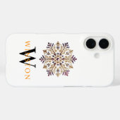 Goldene Snowflake-Magie Monogram Case-Mate iPhone Hülle (Rückseite (Horizontal))