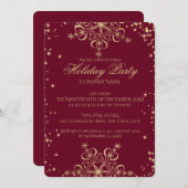 Goldene Snowflake Sparkasse Corporate Holiday Part Einladung (Vorne/Hinten)