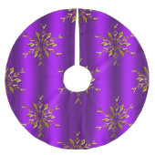 Goldene Snowflake-Stars zu Lila Weihnachten Polyester Weihnachtsbaumdecke (Vorderseite)