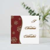 Goldene Snowflake Weihnachtsfeier Einladung (Stehend Vorderseite)