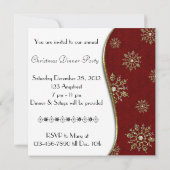 Goldene Snowflake Weihnachtsfeier Einladung (Rückseite)