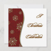 Goldene Snowflake Weihnachtsfeier Einladung (Vorderseite)