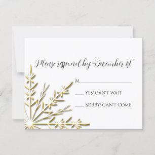 Goldene Snowflake Winter Hochzeit UAWG RSVP Karte