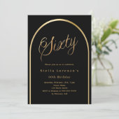 Goldene Songskripte Luxus 60. Geburtstag Einladung (Stehend Vorderseite)