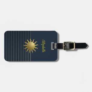 Goldene Sonne auf dem Tag für das Gepäck der Marin Gepäckanhänger