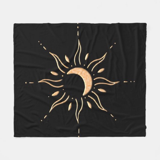 Goldene Sonne Fleecedecke (Vorderseite (Horizontal))