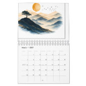 Goldene Sonne mit Berglandschaftskalender Kalender (Mär 2027)