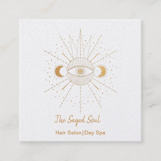 Goldene Sonne Quadratische Visitenkarte (Vorderseite)