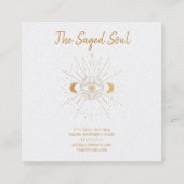 Goldene Sonne Quadratische Visitenkarte (Rückseite)