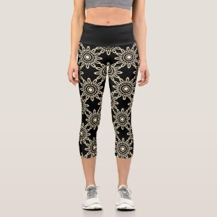Goldene Sonne Retro Capri Leggings