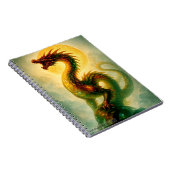 Goldene Sonne Schlangendrachen Fantasy Kunst Notizblock (Rechte Seite)