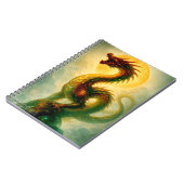Goldene Sonne Schlangendrachen Fantasy Kunst Notizblock (Linke Seite)