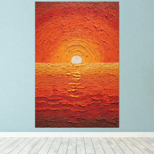 Goldene Sonne über dem Ozeanhorizont Abstrakte Wan Leinwanddruck