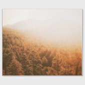 GOLDENE SONNE ÜBER EINEM WALD GESCHENKPAPIER (Flach)