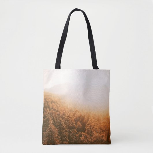 GOLDENE SONNE ÜBER EINEM WALD TASCHE (Vorderseite)