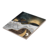 Goldene Sonne und Mond mit Elefant in Marmor Kosmi Fliese (Seite)