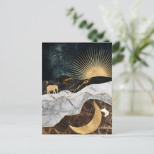Goldene Sonne und Mond mit Elefant in Marmor Kosmi
