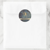 Goldene Sonnen-Wasserfarbe Runder Aufkleber (Tasche)