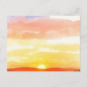 Goldene Sonnenaufgangs- und Sonnenuntergangspostka Postkarte