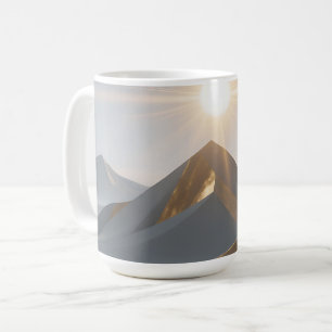 Goldene Sonnenaufgangswüsten-Gipfel Kaffeetasse