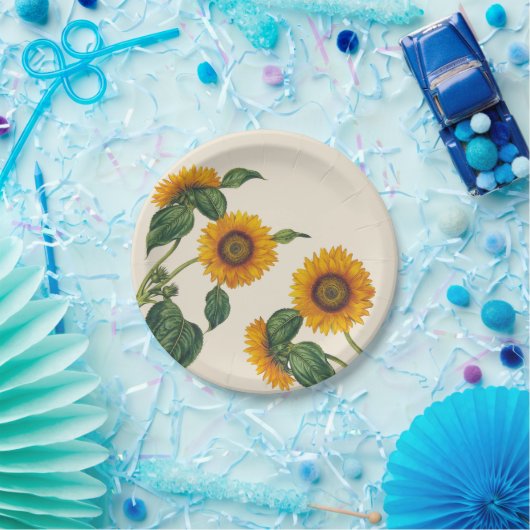 Goldene Sonnenblume-botanischer Pappteller 7" (Party)