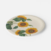 Goldene Sonnenblume-botanischer Pappteller 7" (Schrägansicht)