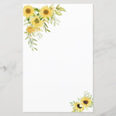 Goldene Sonnenblume Geometrische Rustikale Hochzei (Rückseite)