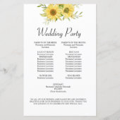 Goldene Sonnenblume Geometrische Rustikale Hochzei (Rückseite)