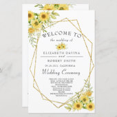 Goldene Sonnenblume Geometrische Rustikale Hochzei (Vorne/Hinten)