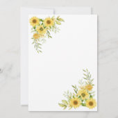 Goldene Sonnenblume Geometrische Rustikale Hochzei Einladung (Rückseite)